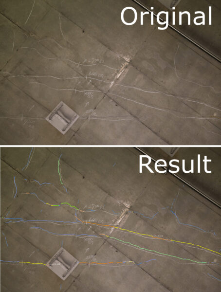 走行中に道路のひび割れを検出（首都高技術株式会社）