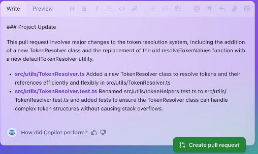 GitHub Copilot for Pull Requests