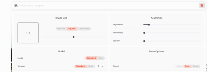 画像生成前の設定