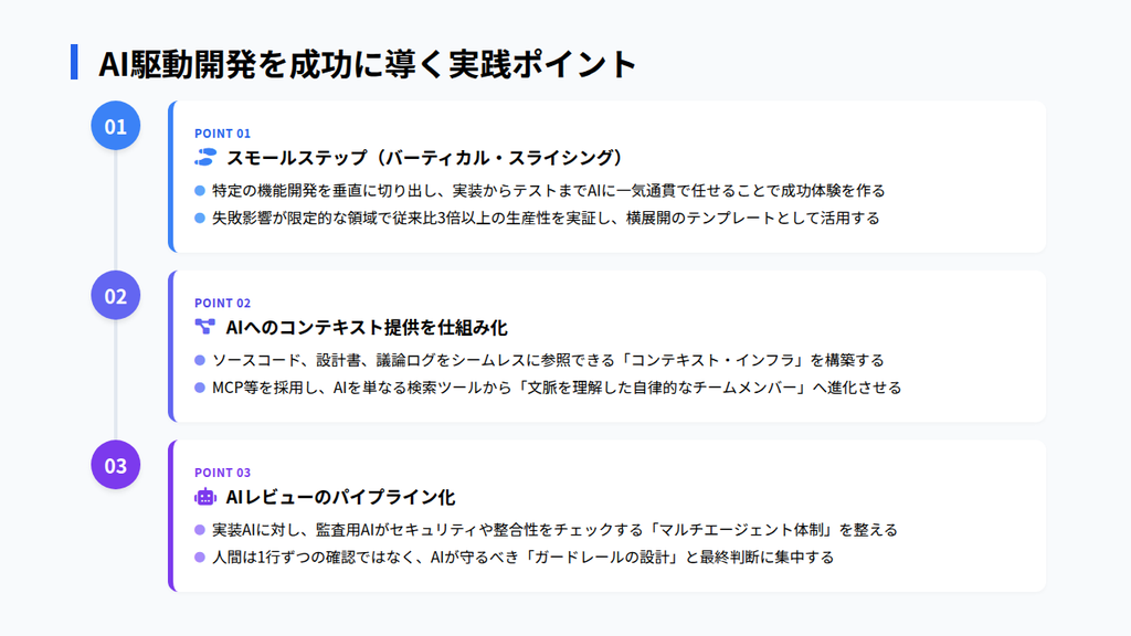 AI駆動開発の導入を成功させるコツ
